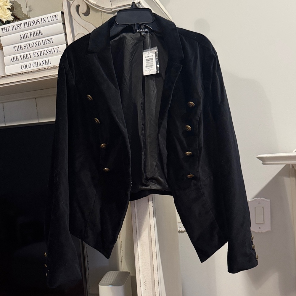 Torrid Velvet Military Blazer